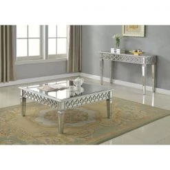 Stacey 52 in. Silver Rectangle Wood Console Table by Best Master Furniture -Inspired Home Sales Store silver best master furniture console tables t1840s 31 1000