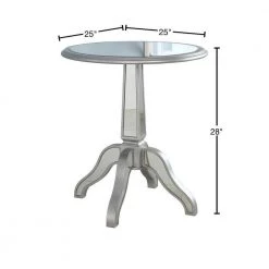 Christian 25 in. Silver Mirrored Round Side Table by Best Master Furniture -Inspired Home Sales Store silver best master furniture end side tables t1801srs 40 1000