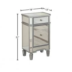 Christian 18 in. Silver Mirrored Rectangular Side Stand by Best Master Furniture -Inspired Home Sales Store silver best master furniture end side tables t1801sst 40 1000