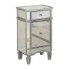 Christian 18 in. Silver Mirrored Rectangular Side Stand by Best Master Furniture