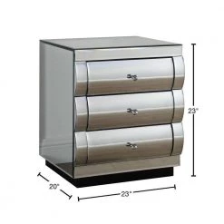 Trixie 19.5 in. Silver Mirrored 3-Drawer End Table by Best Master Furniture 8 Trixie 19.5 in. Silver Mirrored 3-Drawer End Table by Best Master Furniture -Inspired Home Sales Store silver best master furniture end side tables t1933 40 1000