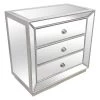 Winney 3-Drawer 31 in. H x 32 in. W x 18 in. D Silver Mirrored Nightstand by Best Master Furniture