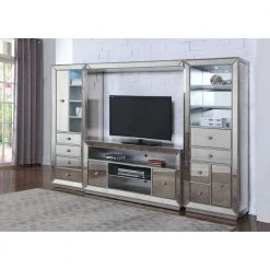 Winney 112 in. W x 16 in. D x 74 in. H Silver Mirrored Entertainment Center (4-Pieces) by Best Master Furniture 11 Winney 112 in. W x 16 in. D x 74 in. H Silver Mirrored Entertainment Center (4-Pieces) by Best Master Furniture -Inspired Home Sales Store silver best master furniture tv stands t1803sec 31 1000