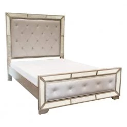 Helena Silver Bronze Mirrored King Platform Bed by Best Master Furniture