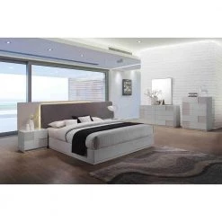 Naple Gray California King Silver Modern Platform Bed by Best Master Furniture -Inspired Home Sales Store silver line best master furniture platform beds naplsck 31 1000