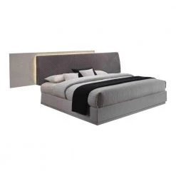 Naple Gray King Silver Modern Platform Bed by Best Master Furniture