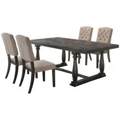 Katrina 5-Piece Weathered Oak Rectangular Dining Set by Best Master Furniture