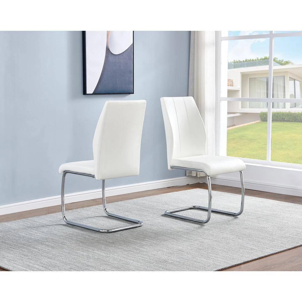 Pallab White Faux Leather Side Chair (Set of 2) by Best Master Furniture 9 Pallab White Faux Leather Side Chair (Set of 2) by Best Master Furniture - Image 7
