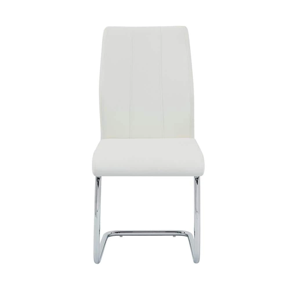 Pallab White Faux Leather Side Chair (Set of 2) by Best Master Furniture 6 Pallab White Faux Leather Side Chair (Set of 2) by Best Master Furniture - Image 4