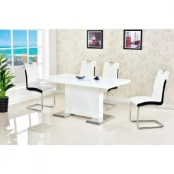 Bono 5-Piece White Rectangular Dining Set by Best Master Furniture -Inspired Home Sales Store white best master furniture dining room sets ba219w5 31 1000