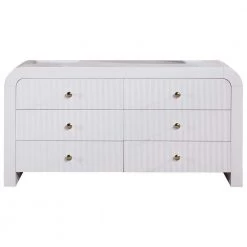 Bellagio 62.5 in. L x 20 in. D x 32 in. H White 6 Drawer Dresser by Best Master Furniture