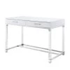 Caspian White/Chrome Writing Desk with High Gloss Finish by Inspired Home -Inspired Home Sales Store white chrome inspired home computer desks dk159 09we hd 64 1000
