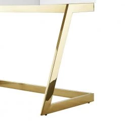 Oline White/Gold Writing Desk High Gloss Lacquer Finish Top by Inspired Home -Inspired Home Sales Store white gold inspired home computer desks dk201 09wg hd 66 1000