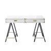 23.5 in. Rectangular White 2 Drawer Executive Desks with A-shaped Legs by Inspired Home -Inspired Home Sales Store white inspired home executive desks dk199 09we hd 64 1000