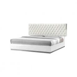 Seville White California King Tufted Platform Bed by Best Master Furniture