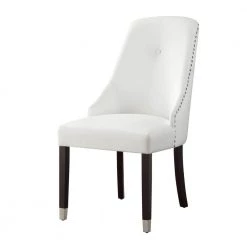 Cora White/Silver PU Leather Metal Tip Leg Dining Chair (Set of 2) by Inspired Home 16 Cora White/Silver PU Leather Metal Tip Leg Dining Chair (Set of 2) by Inspired Home -Inspired Home Sales Store white silver pu leather inspired home dining chairs ad89 01we2 hd 4f 1000