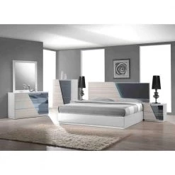 Manchester Modern Zebra Grey King Platform Bed by Best Master Furniture -Inspired Home Sales Store zebra grey best master furniture platform beds mancwek 31 1000